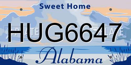 HUG6647 Alabama License Plate