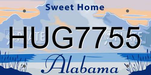 HUG7755 Alabama License Plate