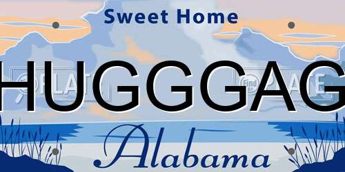 HUGGGAG Alabama License Plate