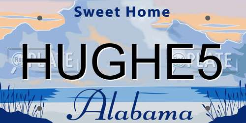 HUGHE5 Alabama License Plate