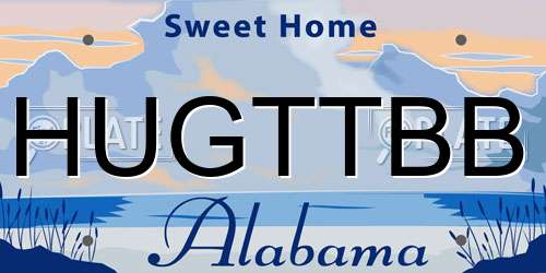 HUGTTBB Alabama License Plate