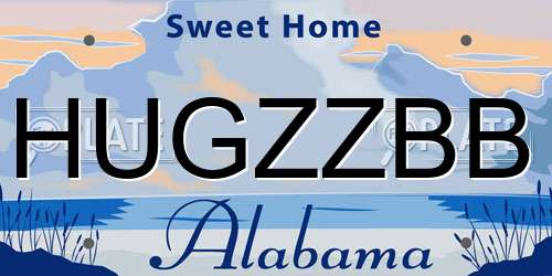 HUGZZBB Alabama License Plate