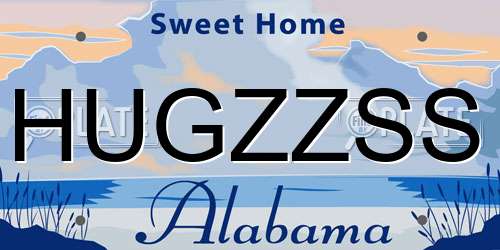 HUGZZSS Alabama License Plate