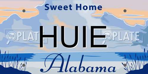 HUIE Alabama License Plate