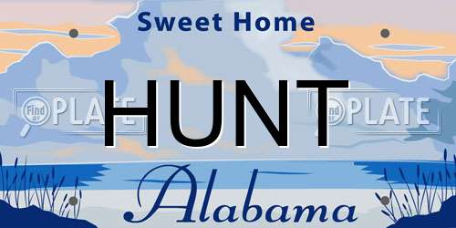 HUNT Alabama License Plate