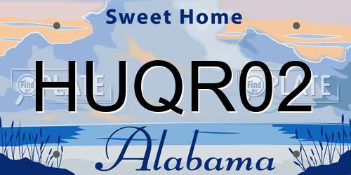 HUQR02 Alabama License Plate