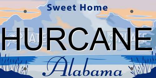 HURCANE Alabama License Plate