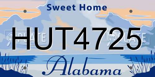HUT4725 Alabama License Plate
