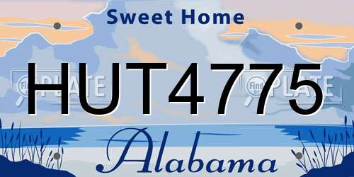 HUT4775 Alabama License Plate