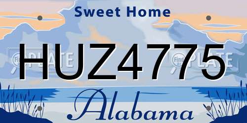 HUZ4775 Alabama License Plate