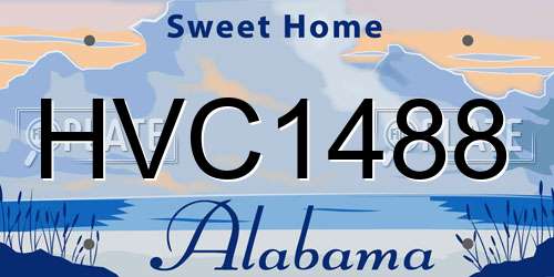 HVC1488 Alabama License Plate