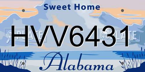 HVV6431 Alabama License Plate