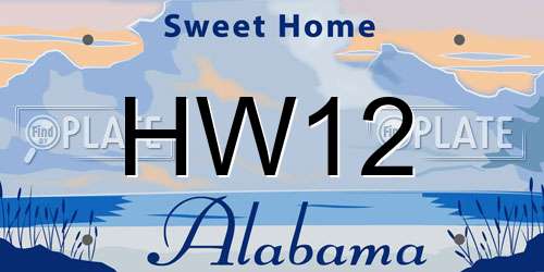 HW12 Alabama License Plate