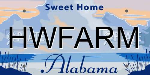 HWFARM Alabama License Plate