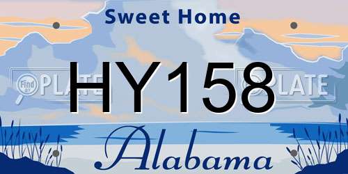 HY158 Alabama License Plate