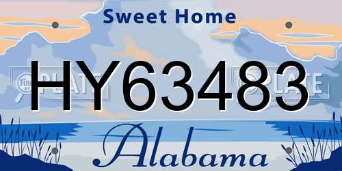 HY63483 Alabama License Plate