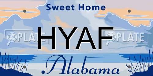 HYAF Alabama License Plate