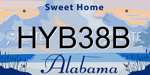 HYB38B Alabama License Plate