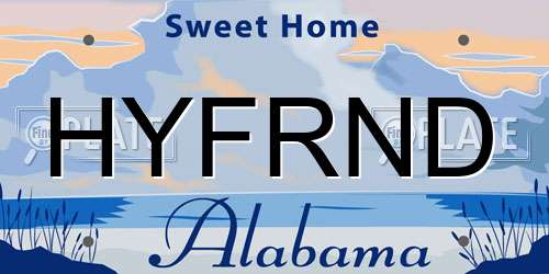 HYFRND Alabama License Plate
