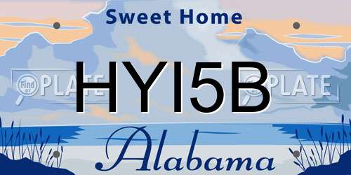 HYI5B Alabama License Plate