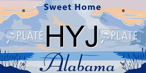HYJ Alabama License Plate