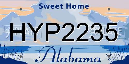 HYP2235 Alabama License Plate