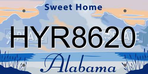 HYR8620 Alabama License Plate