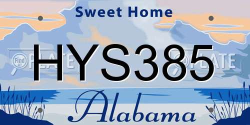 HYS385 Alabama License Plate