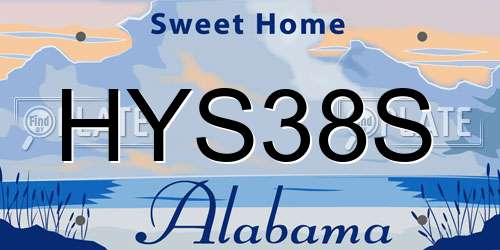 HYS38S Alabama License Plate