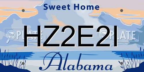 HZ2E2I Alabama License Plate
