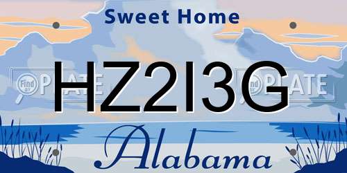 HZ2I3G Alabama License Plate