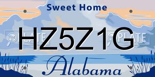 HZ5Z1G Alabama License Plate