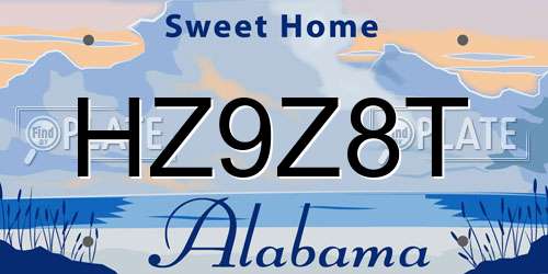 HZ9Z8T Alabama License Plate