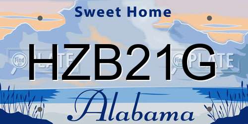 HZB21G Alabama License Plate