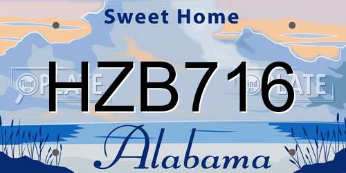 HZB716 Alabama License Plate