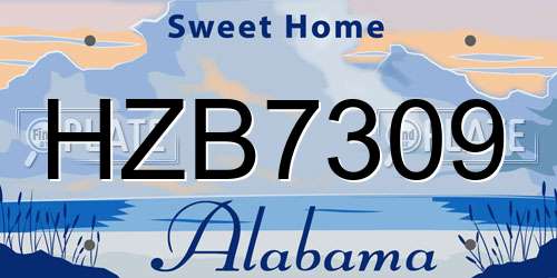 HZB7309 Alabama License Plate