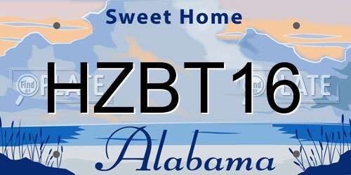 HZBT16 Alabama License Plate