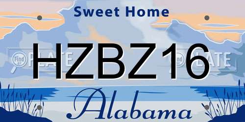 HZBZ16 Alabama License Plate
