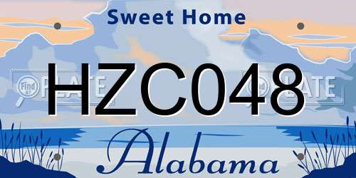 HZC048 Alabama License Plate