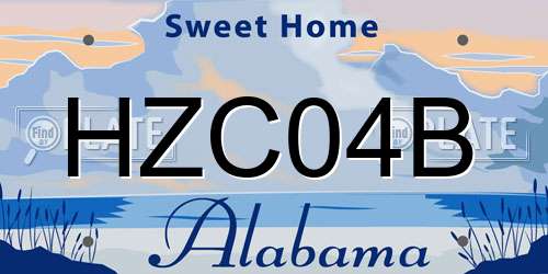 HZC04B Alabama License Plate