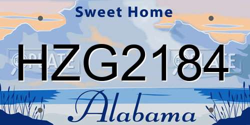 HZG2184 Alabama License Plate