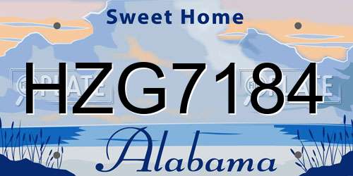 HZG7184 Alabama License Plate