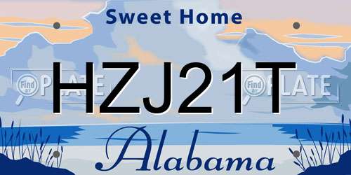 HZJ21T Alabama License Plate