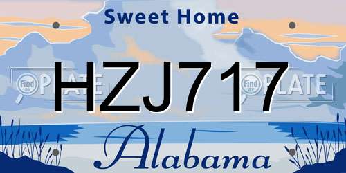 HZJ717 Alabama License Plate