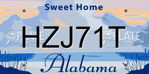 HZJ71T Alabama License Plate