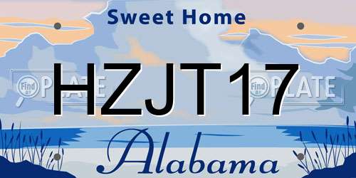 HZJT17 Alabama License Plate