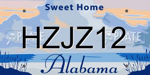 HZJZ12 Alabama License Plate