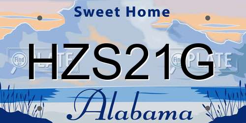 HZS21G Alabama License Plate