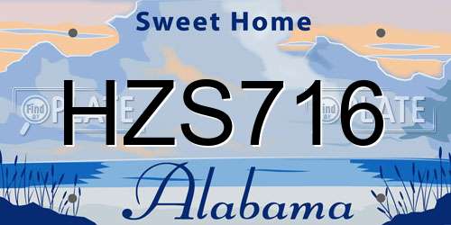 HZS716 Alabama License Plate