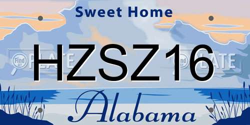 HZSZ16 Alabama License Plate